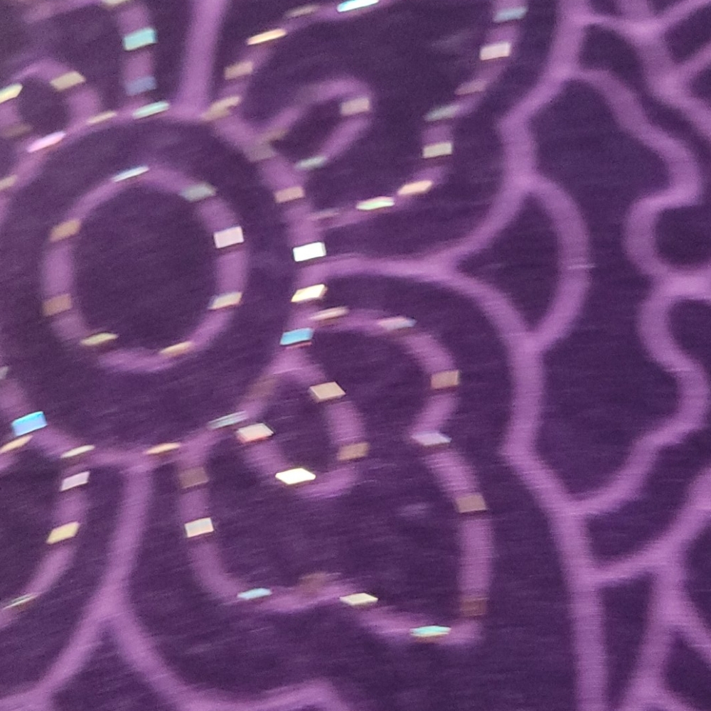 Hale Bob Purple Silk Velvet Floral Colorful Blouse - Picture 7 of 12